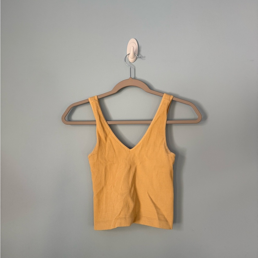 Yellow Ribbed Women's Top